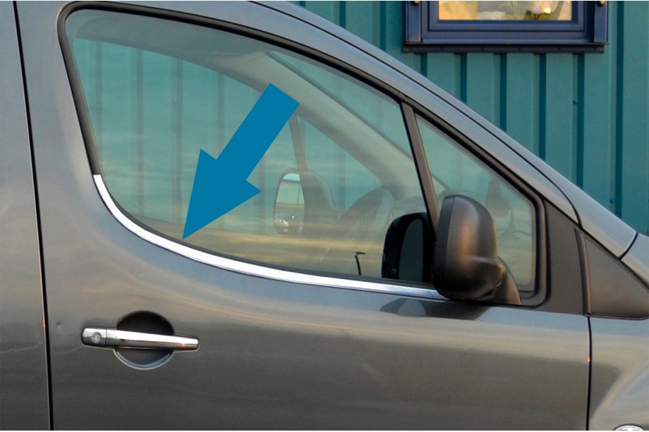Citroen Berlingo 2008-2018 рр. Окантовка вікон дверей (нерж.) Carmos - Турецька сталь Image