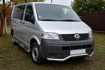 Volkswagen T5 Transporter 2003-2010 рр. Передній захист хвиля ST007 (нерж) фото 3