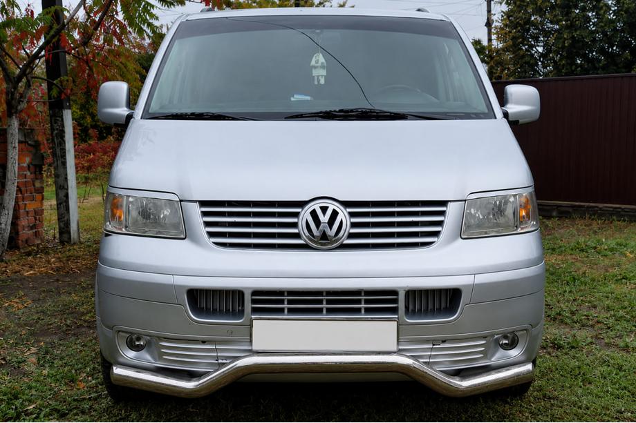 Volkswagen T5 Transporter 2003-2010 рр. Передній захист хвиля ST007 (нерж) Image
