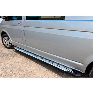 Бокові пороги Allmond Grey (2 шт., алюм) Volkswagen T5 Transporter 2003-2010 рр. фото 3