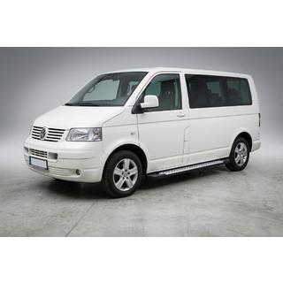 Бокові пороги X5-тип (2 шт., алюм) Volkswagen T5 Caravelle 2004-2010 рр. фото 1