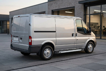 Ford Transit 2000-2014 рр. Бокові пороги Allmond Grey (2 шт., алюм.) фото 1