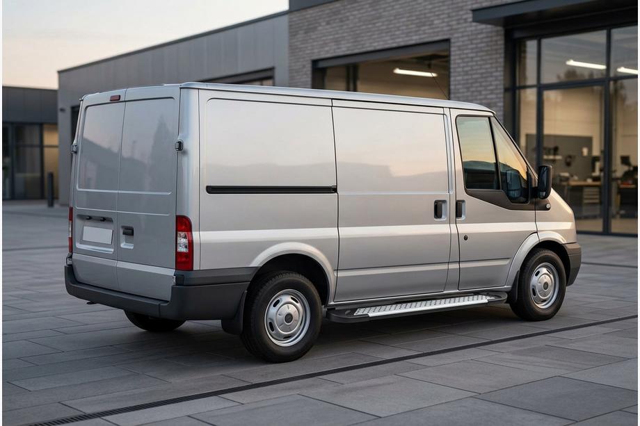 Ford Transit 2000-2014 рр. Бокові пороги Allmond Grey (2 шт., алюм.) Image