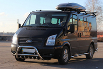 Ford Transit 2000-2014 рр. Кенгурятник WT003 (2006-2014, нерж.) фото 4
