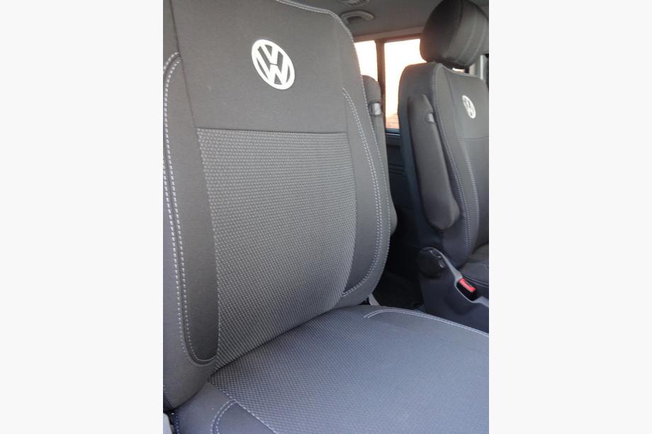 Volkswagen T5 Caravelle 2004-2010 рр. Авточохли (екошкіра та тканина, Premium) Передні (2↗1) Фото 11