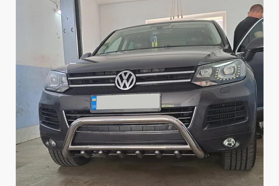 Volkswagen Touareg 2010-2018 рр. Кенгурятник WT003 (нерж) Фото 2