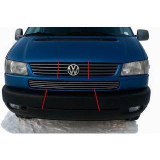 Накладки на решітку в бампер Косою капот (4 шт, нерж) Volkswagen T4 Transporter 1990-2003 рр. фото 1