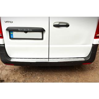 Накладка на задній бампер Carmos (нерж) Mercedes Vito/V-class W447 2014- рр. фото 3