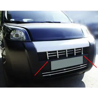 Накладка на решітку (13 част., нерж) Peugeot Bipper 2008-2017 рр. фото 1