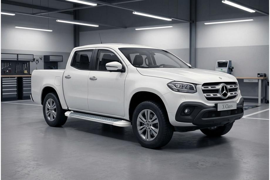Mercedes X class 2017-2020 рр. Бокові пороги Allmond White (2 шт., алюміній) Фото 1