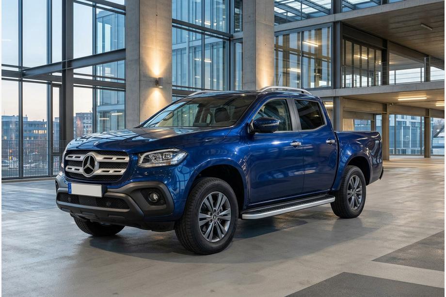 Mercedes X class 2017-2020 рр. Бокові пороги Tayga Grey V1 (2 шт., алюміній) Фото 1