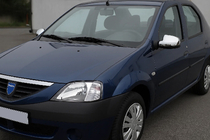 Dacia Logan I 2005-2008 рр. Накладки на дзеркала верхня частина (2 шт, нерж) фото 1