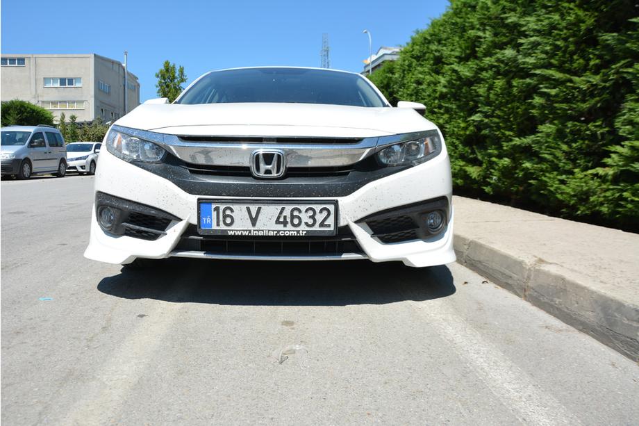 Honda Civic Sedan X 2016-2021 рр. Куточки на передній бампер (під фарбування) Фото 5