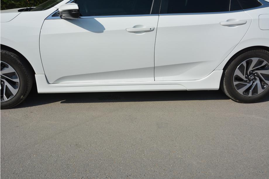 Honda Civic Sedan X 2016-2021 рр. Бокові пороги (під фарбування) Фото 3