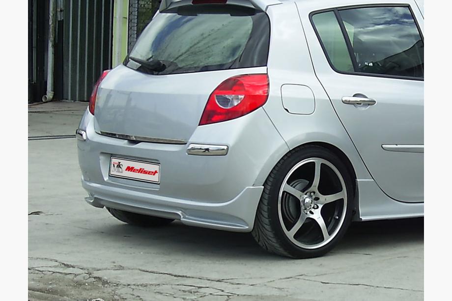 Renault Clio III 2005-2012 рр. Накладка на задній бампер V1 (під фарбування) Фото 2
