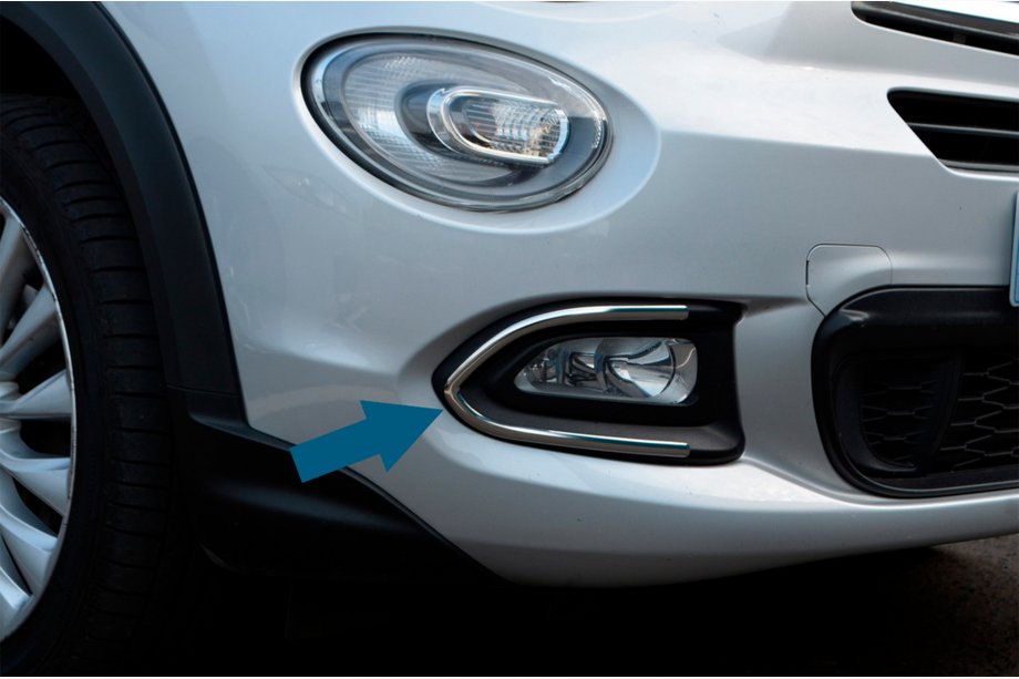 Fiat 500X 2014-2024 рр. Накладки на ПТФ (нерж) Image
