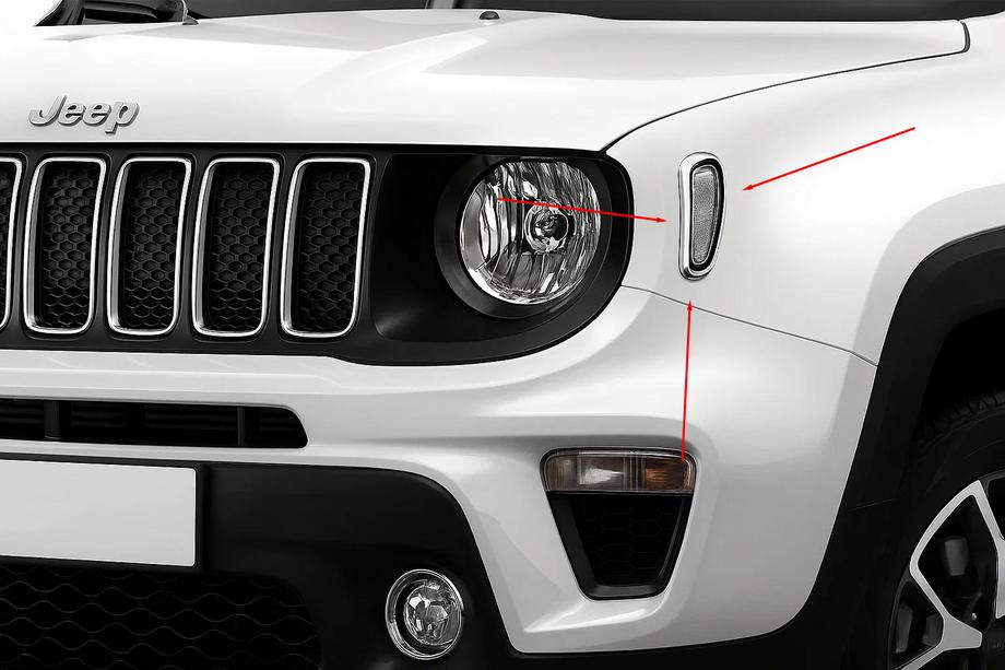 Jeep Renegade 2014- рр. Хром на повторювачі (2 шт нерж) Фото 1