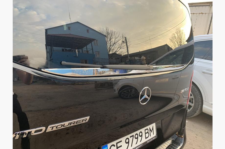 Mercedes Vito/V-class W447 2014- рр. Кромка заднього скла (мале скло) (нерж) Фото 3