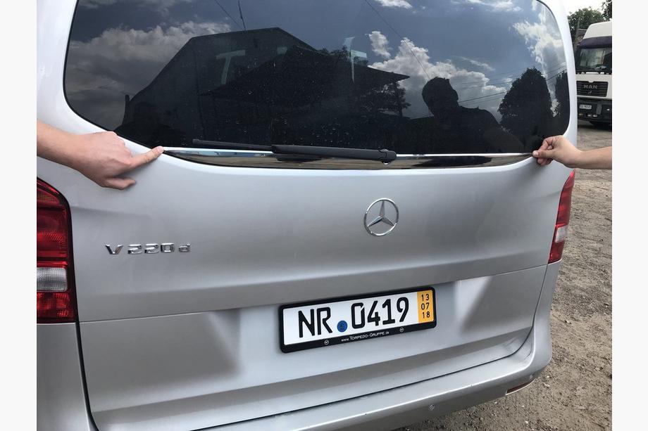 Mercedes Vito/V-class W447 2014- рр. Кромка заднього скла (мале скло) (нерж) Фото 5