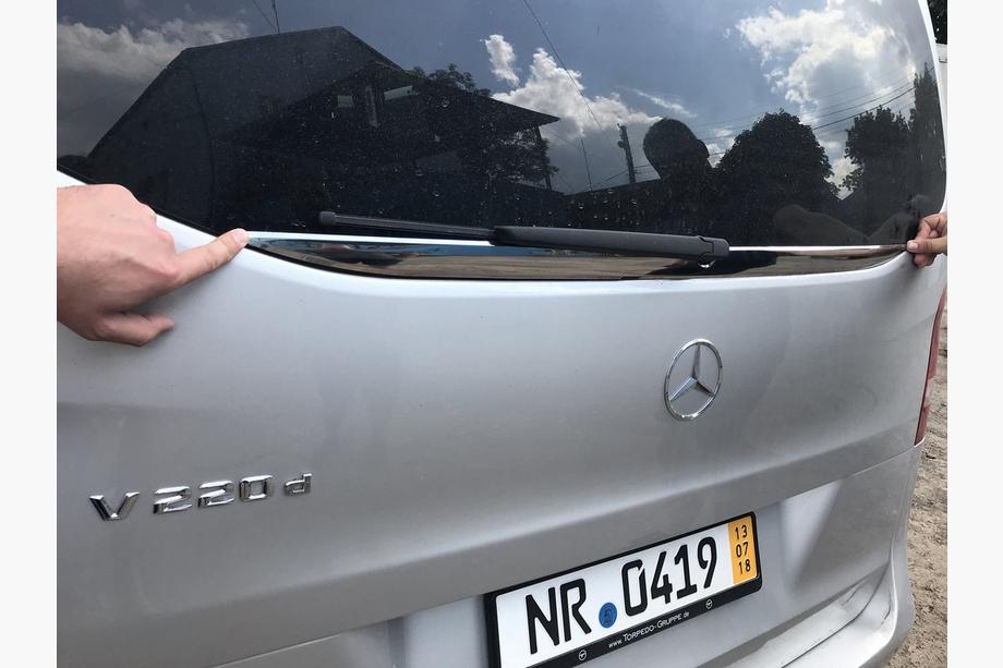 Mercedes Vito/V-class W447 2014- рр. Кромка заднього скла (мале скло) (нерж) Фото 6