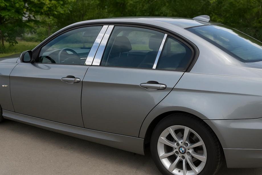 BMW 3 серія E90/E91 2005-2011 рр. Накладки на дверні стійки (нерж) Image