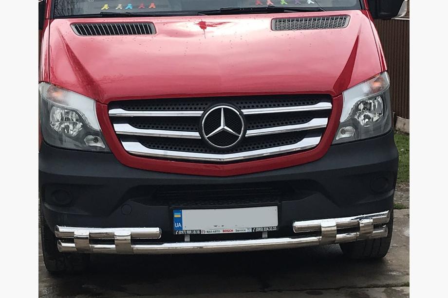 Mercedes Sprinter W906 2006-2018 рр. Передня нижня дуга Shark (нерж.) Фото 3