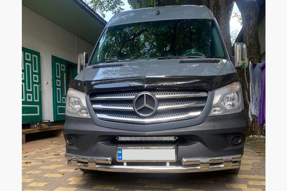 Mercedes Sprinter W906 2006-2018 рр. Передня нижня дуга Shark (нерж.) Фото 1