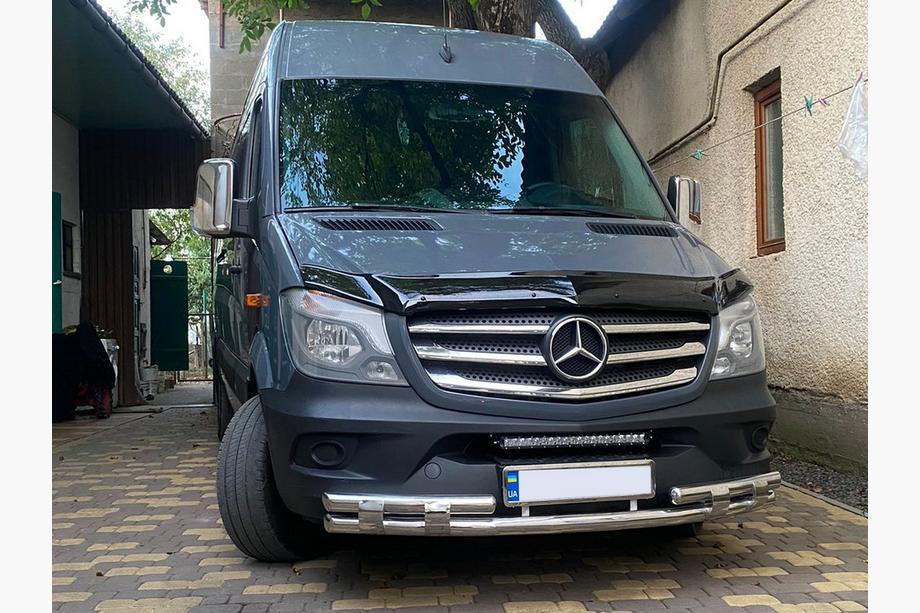 Mercedes Sprinter W906 2006-2018 рр. Передня нижня дуга Shark (нерж.) Фото 2