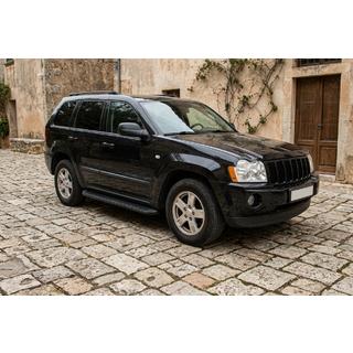 Бокові пороги Tayga Black (2 шт., алюміній) Jeep Grand Cherokee WK 2004-2010 рр. фото 1