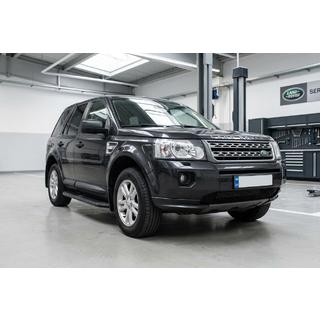 Бокові пороги Tayga Black (2 шт., алюміній) Land Rover Freelander II 2006-2014 рр. фото 1