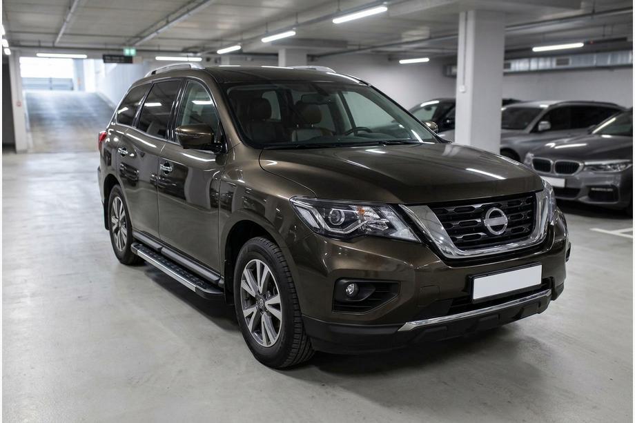 Nissan Pathfinder R52 2012-2021 рр. Бокові пороги RedLine V1 (2 шт, алюміній) Фото 1