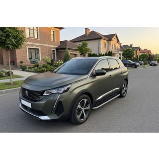 Бокові пороги Tayga Grey (2 шт, алюміній) Peugeot 3008 2016-2023 рр. фото 1