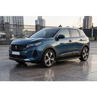 Бокові пороги Tayga Black (2 шт, алюміній) Peugeot 3008 2016-2023 рр. фото 1