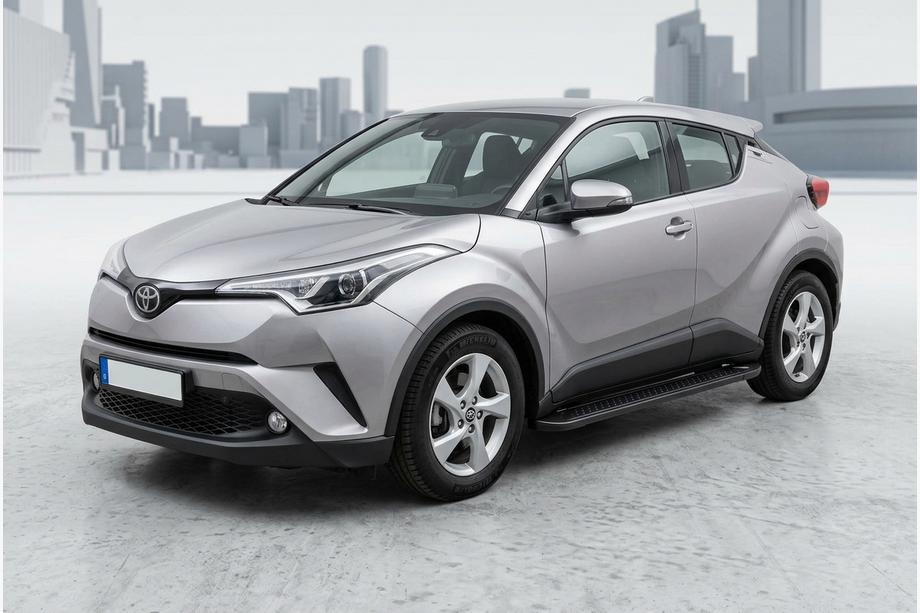 Toyota C-HR 2016-2023 рр. Бокові пороги Allmond Black (2 шт., алюм) Фото 1
