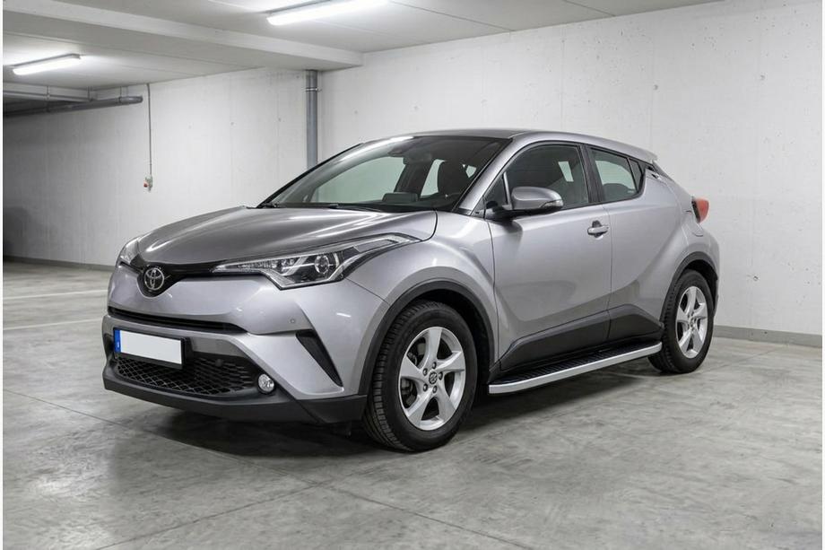 Toyota C-HR 2016-2023 рр. Бокові пороги Tayga Grey (2 шт., алюм) Фото 1