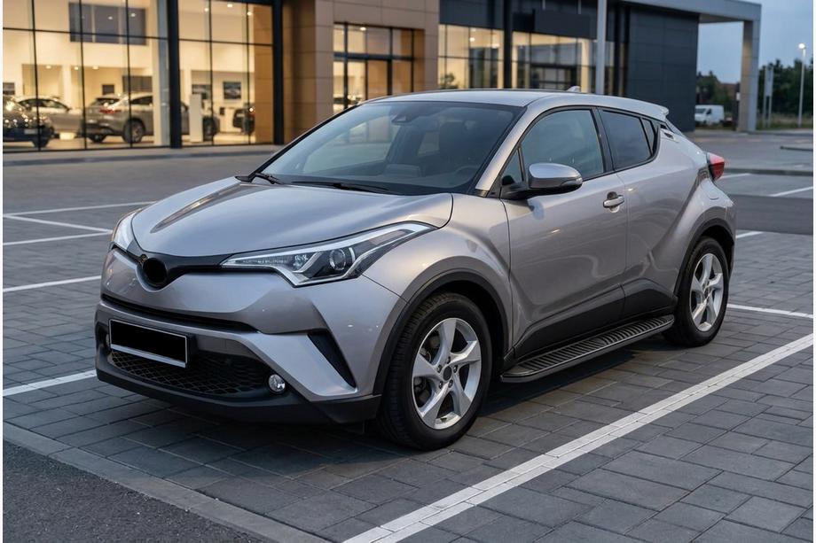 Toyota C-HR 2016-2023 рр. Бокові пороги Tayga Black (2 шт., алюм) Фото 1