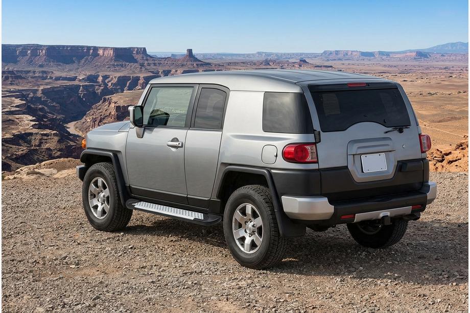 Toyota FJ Cruiser 2006-2022 рр. Бокові пороги Allmond Grey (2 шт., алюм) Фото 1