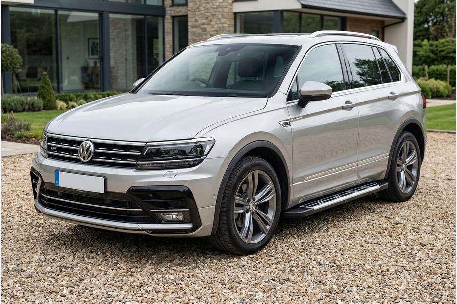 Volkswagen Tiguan 2016-2023 рр. Бокові пороги Sunrise (2 шт., алюміній) Фото 1