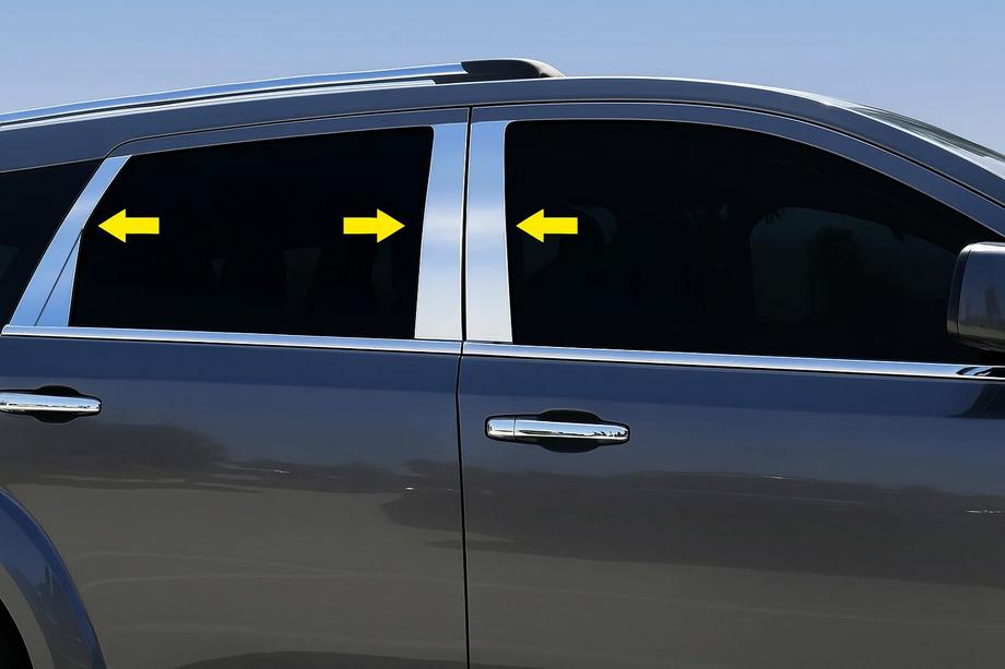 Fiat Freemont 2011-2016 рр. Молдинг дверних стійок (8 шт, нерж) Image