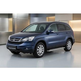 Бокові пороги Maydos V2 (2 шт., алюміній ↗ нерж) Honda CRV 2007-2011 рр. фото 1