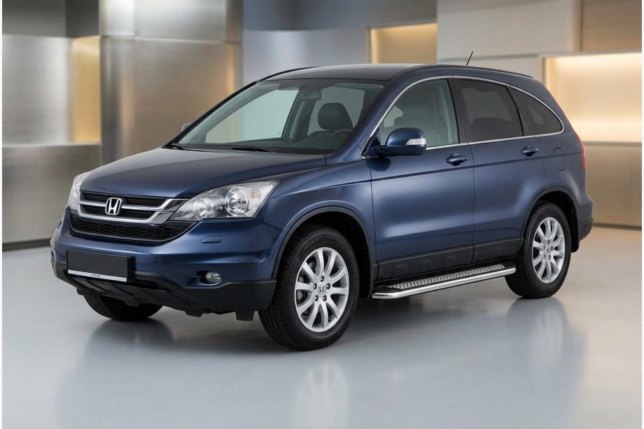 Honda CRV 2007-2011 рр. Бокові пороги Maydos V2 (2 шт., алюміній ↗ нерж) Фото 1