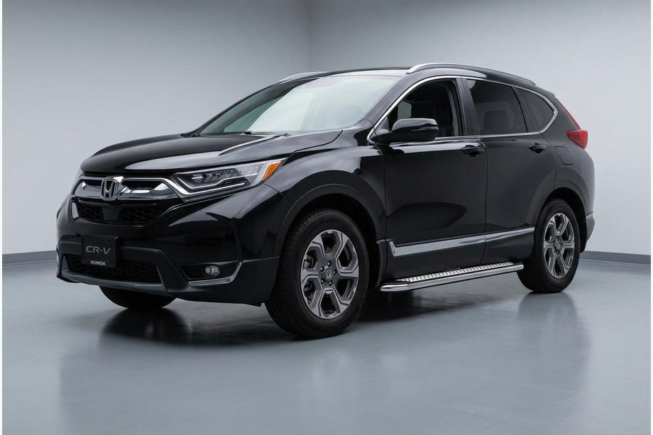 Honda CRV 2017-2022 рр. Бокові пороги Maydos V2 (2 шт., алюміній ↗ нерж) Фото 1