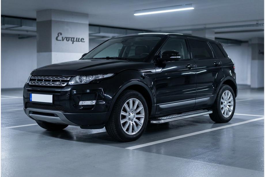 Range Rover Evoque 2012-2018 рр. Бокові пороги Maydos V2 (2 шт., алюміній ↗ нерж) Image