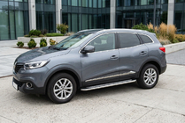 Renault Kadjar 2015-2022 рр. Бокові пороги Maydos V2 (2 шт., алюміній ↗ нерж) фото 1