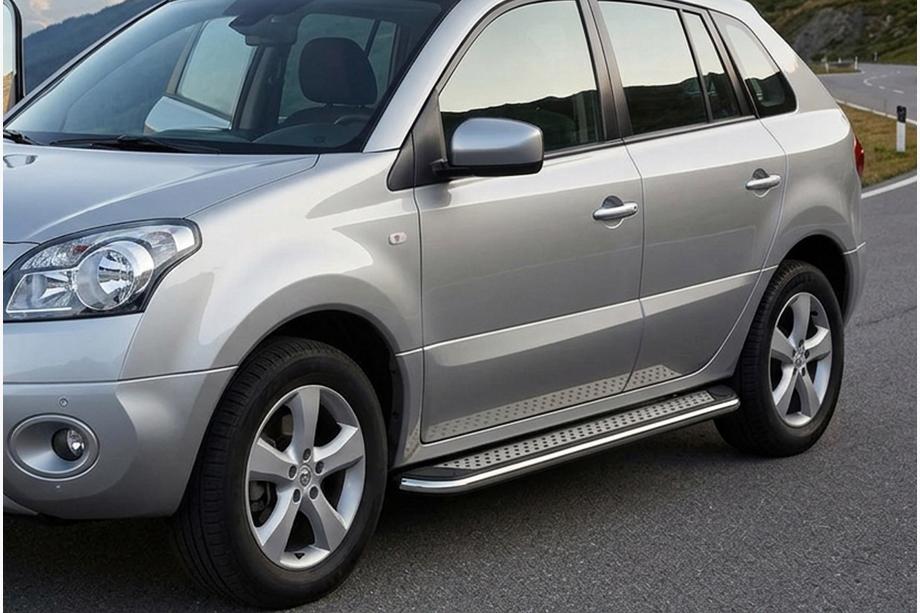 Renault Koleos 2008-2016 рр. Бокові пороги Maydos V2 (2 шт., алюміній ↗ нерж) Фото 1