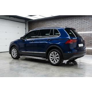 Бокові пороги Maydos V2 (2 шт., алюміній ↗ нерж) Volkswagen Tiguan 2016-2023 рр. фото 1