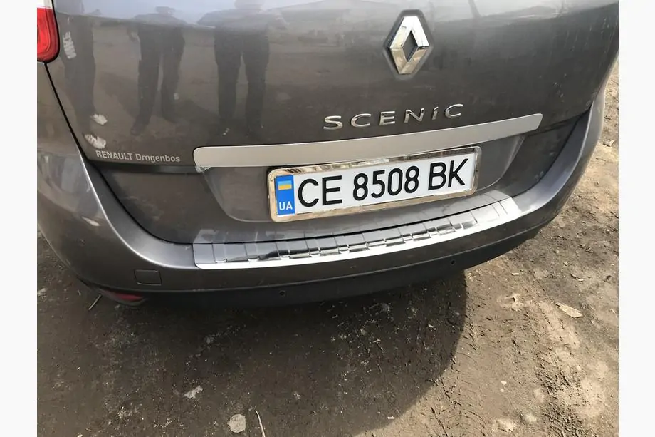 Renault Scenic/Grand 2009-2016 рр. Накладка на задній бампер Carmos (Grand, нерж.) Фото 2