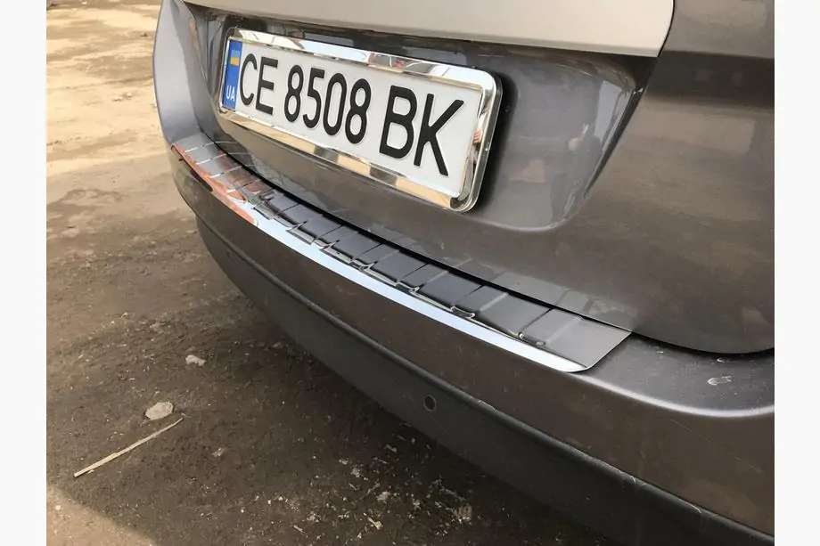 Renault Scenic/Grand 2009-2016 рр. Накладка на задній бампер Carmos (Grand, нерж.) Фото 4