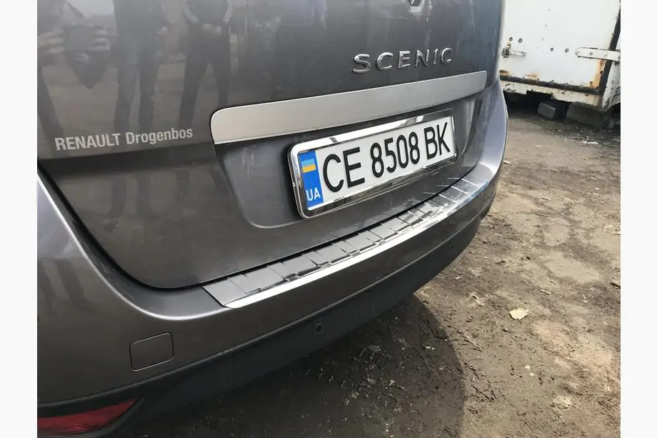 Renault Scenic/Grand 2009-2016 рр. Накладка на задній бампер Carmos (Grand, нерж.) Фото 6