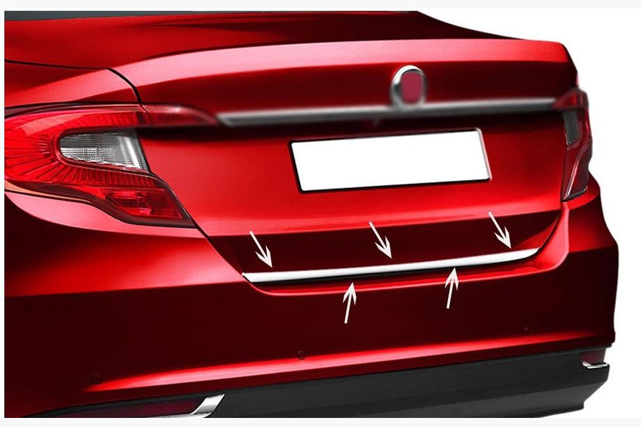 Fiat Tipo 2016- рр. Кромка багажника (нерж) Sedan, Carmos - Турецька сталь Image